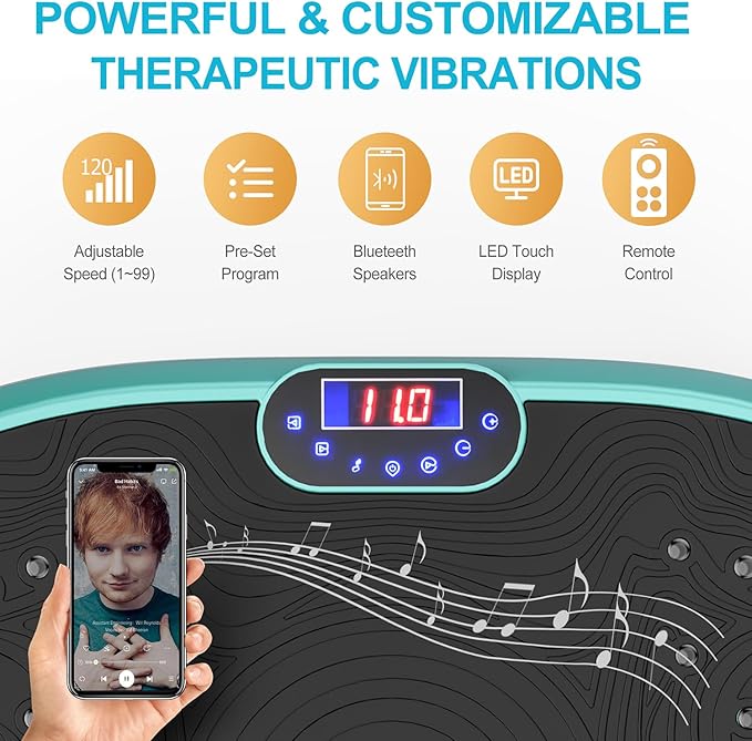 AXV Vibration Plate Exercise Machine Whole Body Workout Power Vibrate Fitness Platform Vibrating Machine Exercise Board for Weight Loss Shaping Toning Wellness Home Gyms Workout-Ruum Studio Home