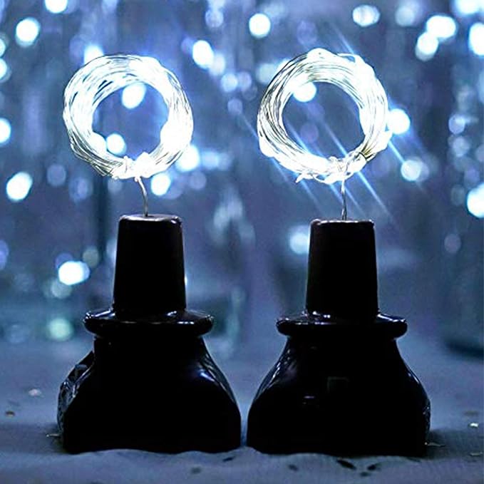 YJFWAL Upgraded 12 Pack Solar Wine Bottle Lights, 20 LEDs Waterproof Copper Light, Bottle Light Fairy Cork String Lights for Yard Patio Decor, DIY Birthday Gift for Mom Grandma Girlfriend(Cool White)-Ruum Studio Home