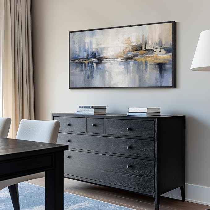 Framed Extra Large Blue Abstract Wall Art for Living Room, Modern Canvas Prints Painting Artwork for Walls, Minimalist Abstract Pictures for Living Room Dining Room Bedroom Office Wall Decor 30x60 In-Ruum Studio Home