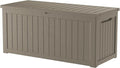 270 Gallon Outdoor Storage Box Patio Deck Box Waterproof, Resin Lockable Outside Large Storage Bin for Pool Cushion Furniture, Garden Tools UV-Resistant, Grey-Ruum Studio Home