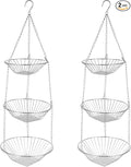 3-Tier Kitchen Wire Storage Basket Hanging Fruit Storage 2 Pack-Ruum Studio Home