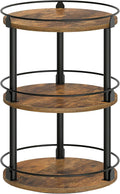 3-Tier Lazy Susan Organizer, Rotating Spice Rack, Spinning Organizer, Industrial Turntable Spice Rack Organizer for Cabinet, Kitchen Countertop, Pantry, Rustic Brown and Black SR23BR-Ruum Studio Home
