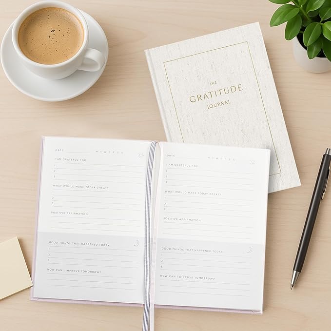 And Per Se Gratitude Journal – Five Minutes a Day to Cultivate Mindfulness, Happiness, Positive Vibes, Affirmations & Self-Reflection – Undated Daily Gratitude Journal for Women & Men (Beige)-Ruum Studio Home