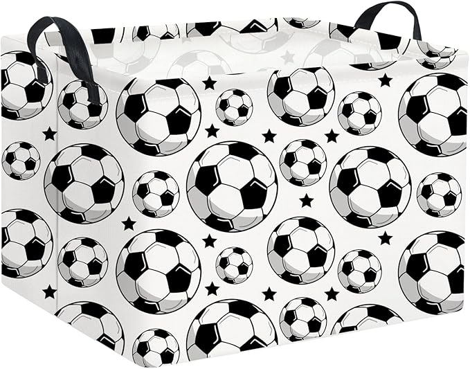 HIYAGON Rectangular Soccer Basket Kids Gift Basket Baby Boy Basket Kids Toy Storage Bin Basket Organizer Box Soccer Room Decor(Soccer)-Ruum Studio Home