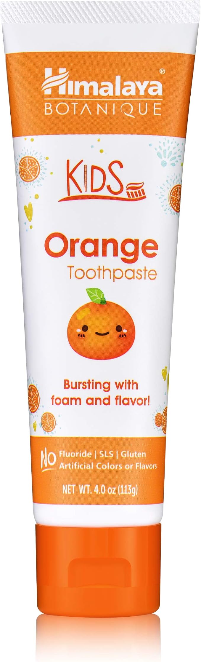 Himalaya Botanique Kids Toothpaste, Herbal, Orange Flavor, Fights Plaque, Fluoride Free, Gentle, No Artificial Flavors or Colors, SLS Free, Gluten Free, Cruelty Free, Vegan, Foaming, 4 Oz, 2 Pack…-Ruum Studio Home