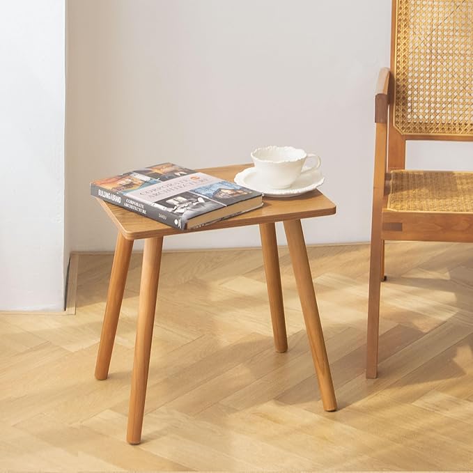 AWASEN Mid Century Modern Side Table, Small End for Living Room Bedroom Office Small Spaces, Modern Side Table Nightstand with Solid Wood, Easy Assembly, (Brown)-Ruum Studio Home