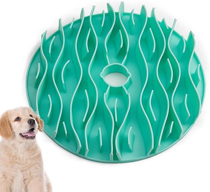 Insert, Dog Bowl Slow Feeder Accessories, Transform Your Lick Bowl to Slow Feeder Insert Dog Bowl, 6 Cups 9.8 Inch Green-Ruum Studio Home