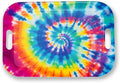 Serving Trays with Handles, 14.5 x 9.8 inch Rectangular Plastic Tray for Restaurant, Kitchen, Tie-Dye Colorful Spiral Patterns-Ruum Studio Home