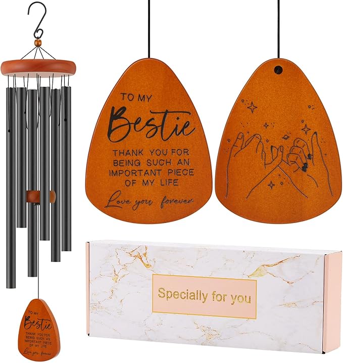 Bestie Gift for Women, Friend Gifts for Women, Unique Friendship Sister Gifts for Birthday, Mothers Day, Christmas, 32 Inch Wind Chimes Gift for Home Decor-Ruum Studio Home