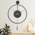 Large Modern Wall Clock,Wall Clocks for Living Room Decor,Classical Metal Minimalist Roman Numeral Dial,Big Decorative Farmhouse Pendulum Wall Clock With Walnut Pointers for Office,Dining Room-Ruum Studio Home