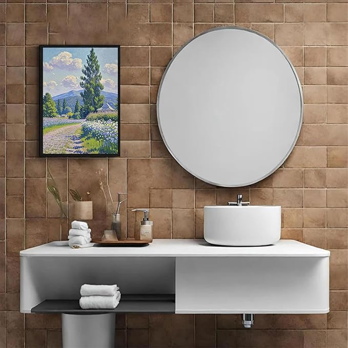Countryside wildflowers landscape canvas poster natural plant flower artwork retro pastoral flower path suitable for farmhouse decoration-Ruum Studio Home