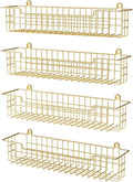Spice Rack, 4-Pack Seasoning Organizer Wall Mount for Kitchen Storage Organization, Spice Holder Shelf Saving Space for Cabinet, RV, Pantry, Gold-Ruum Studio Home