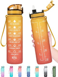 Enerbone Water Bottle, Leakproof BPA & Toxic Free, Motivational Water Bottle with Times to Drink and Straw, Fitness Sports Water Bottle with Strap for Office, Gym, Outdoor Sports-Ruum Studio Home