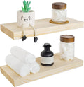 BGMG Wood Floating Shelves for Wall 18 inch, Rustic Wooden Wall Mount Shelves for Bathroom Living Room Bedroom Kitchen Farmhouse Set of 2-18x 6.7 x1.25 inch- DIY-Unfinished-Ruum Studio Home