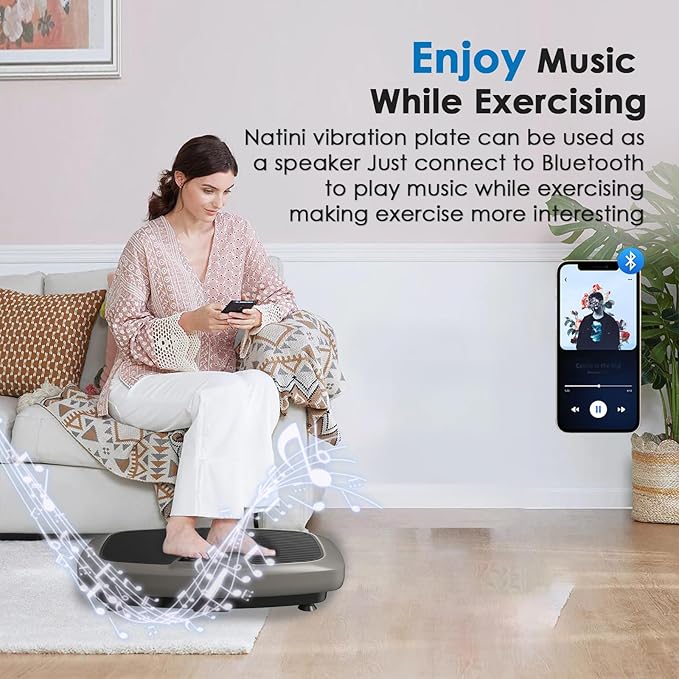 Vibration Plate Exercise Machine - Whole Body Workout Vibration Platform Lymphatic Drainage Machine for Weight Loss Home Fitness with Resistance Bands Remote-Ruum Studio Home