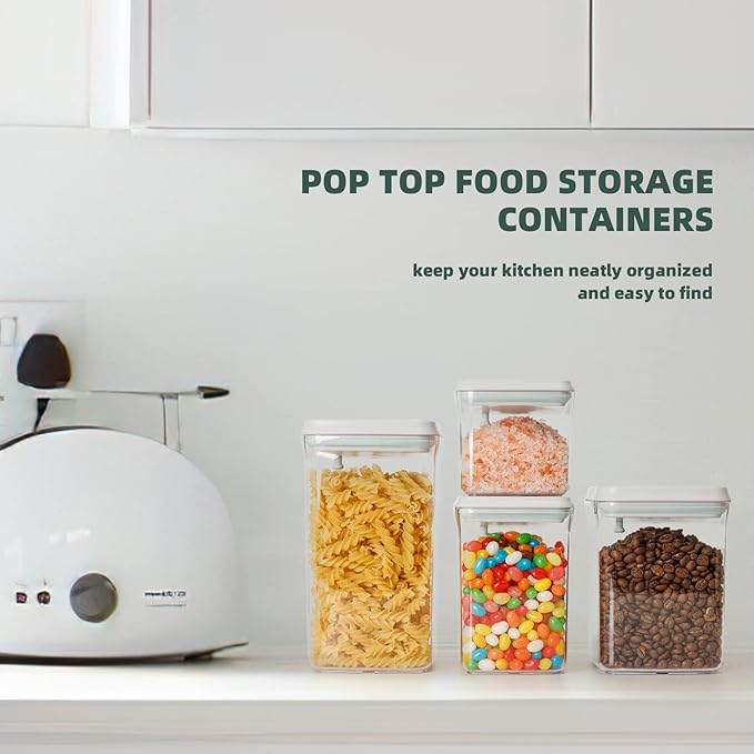 Pop Airtight Food Containers - Set of 2 Kitchen Storage Containers with Lids, Ideal for Cereal and Pantry Storage - Includes 1.5Qt and 0.5Qt Sizes-Ruum Studio Home