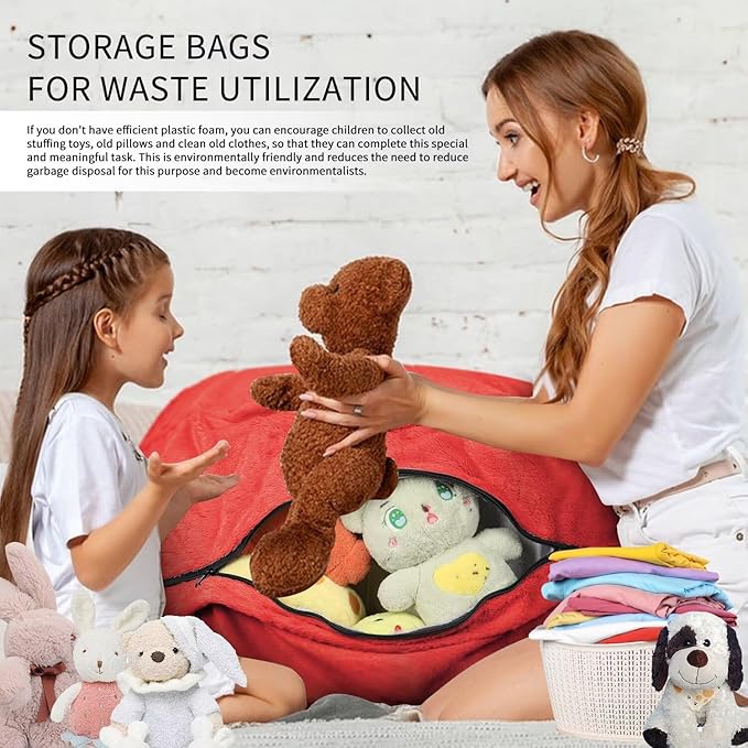 Bean Bag Chair for Adults 4FT,Soft Removable Cover for Teens/Girls Bedroom,Fluffy Giant Round Floor Beanbag Lounger Chairs (No Filler,Big Red)-Ruum Studio Home