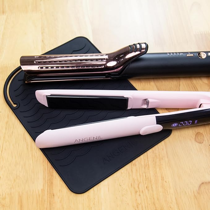ANGENIL Heat Resistant Mat for Curling Irons, Hair Straighteners, and Flat Irons - Silicone Counter Pad and Travel Case for Hair Styling Tools-Ruum Studio Home