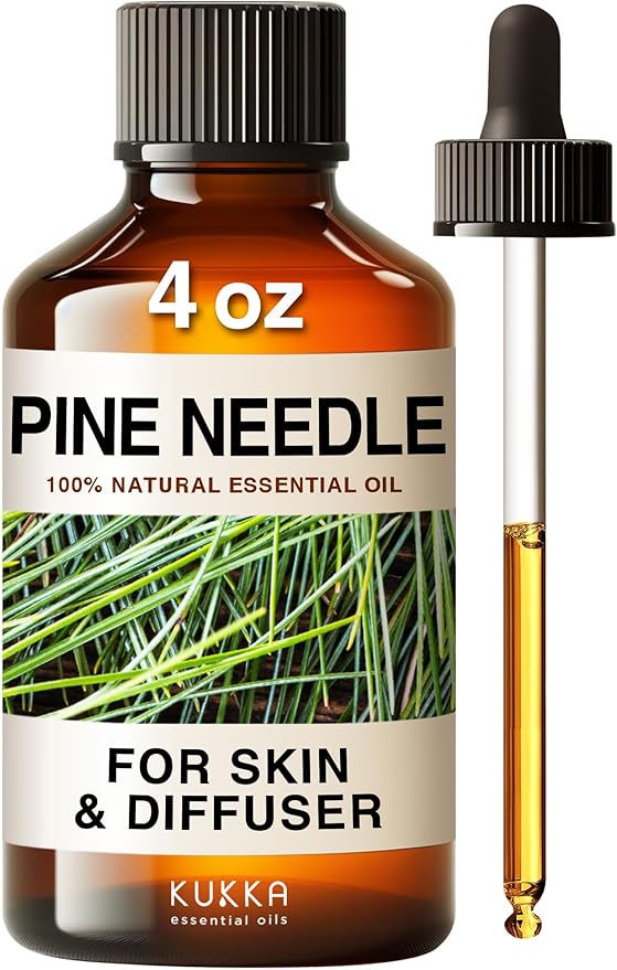 Kukka Pine Essential Oil for Diffuser - 4 Fl Oz - 100% Pure Natural Pine Oil, Woody Scent, for Candle & Soap Making Scent DIY-Ruum Studio Home