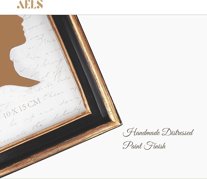 AELS 4x6 Inch Vintage Picture Frame, Elegant Luxury Antique Photo Frames with Glass Front, Photo Display, Tabletop Wall Hanging, Gift Ideas, Pearl Pattern-Ruum Studio Home