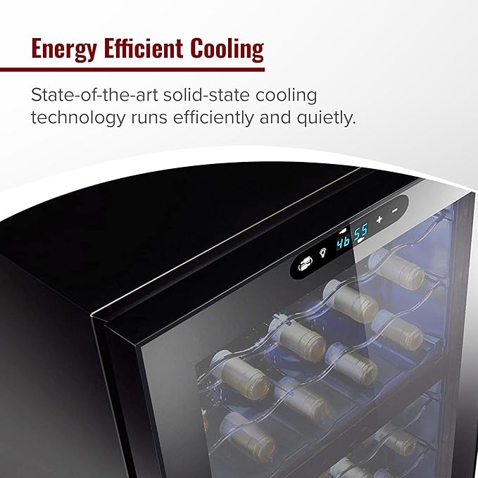 Wine Enthusiast 32-Bottle Dual Zone MAX Compressor Wine Cooler – Freestanding Mini Fridge with Digital Touchscreen, LED Display, Split Storage for Red & White Wines, Matte Black Refrigerator Home Bar-Ruum Studio Home