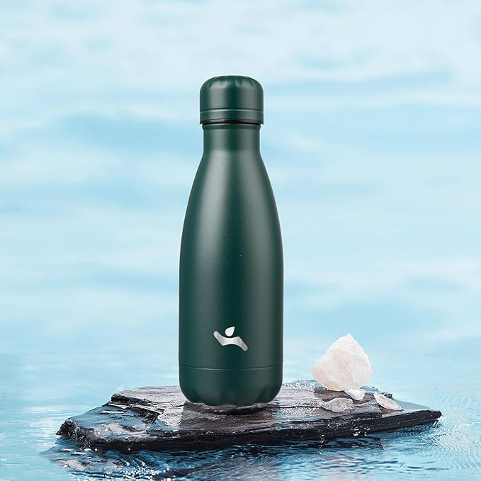 Insulated Water Bottles,12 oz Double Wall Stainless Steel Vacumm Metal Flask for Sports Travel,Army Green-Ruum Studio Home