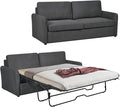 Queen Size Pull Out Sofa Bed, Convertible Sleeper Sofa Couch with Pullout Bed, 2 in 1 Sofa Bed Couch with Memory Foam Mattress for Living Room Office, Space-Saving, Dark Grey-Ruum Studio Home