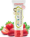 Jack N' Jill Natural Toothpaste for Baby and Infants - Fluoride Free Training Toothpaste, 40% Xylitol, BPA Free - Strawberry, 1.76 oz (Pack of 1)-Ruum Studio Home