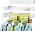 Laundry Drying Rack Collapsible, Wall Mounted Clothes Drying Rack Wall, Space Saving Drying Rack for Laundry, 19.8" Wide, 3 Aluminum Rods, 50 lb Capacity-Ruum Studio Home