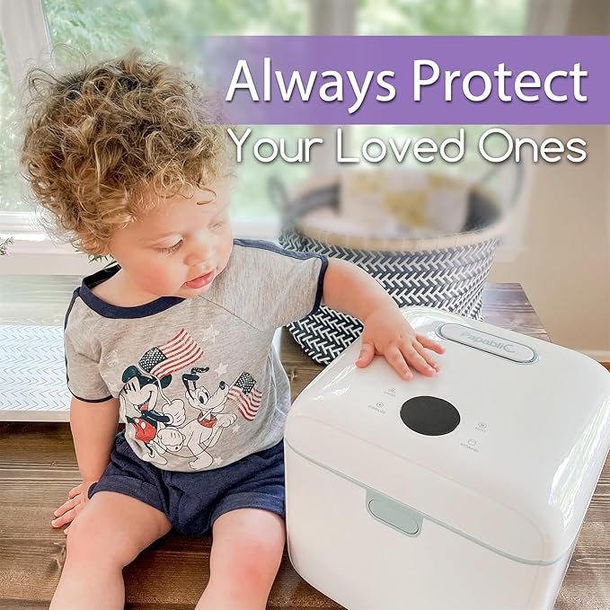 Papablic 4-in-1 UV Light Sanitizer | UV-Clean Sanitizing and Dryer Pro | UV Sanitizer Box with Dual UV-C Lamps for Babies & Whole Family | Large Capacity | Touch Control-Ruum Studio Home