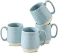 Hasense Ceramic Coffee Mugs Set of 4, 15 Oz Coffee Cup with Handle for Women and Men, Modern Large Latte Mugs for Cappuccino, Tea, Cocoa, Microwave Dishwasher Safe, Mother's Day Gifts, Light Blue-Ruum Studio Home