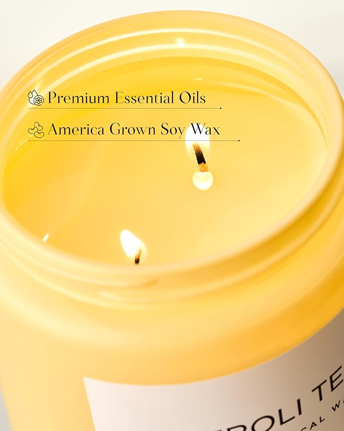 M&SENSE Neroli Tea Scented Candle, 19.4oz 110 Hours Long Lasting Burn 2 Wick Non Toxic Natural Soy Wax Candle for Women, Slow Burning Home Fragrance Gifts for Stress Relief & Relaxing-Ruum Studio Home