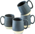 Hasense Coffee Cups Ceramic, Coffee Mugs with Handles Set of 4, 15 oz Tea Cups for Home and Office, Stylish Colorblocking Mugs for Coffee, Tea, Latte, Hot Chocolate, Christmas Cups Gift, Deep Blue-Ruum Studio Home