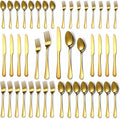 Lazycorner 40 Pcs Gold Silverware Set for 8, Food Grade Stainless Steel Flatware Set Include Fork/Knife/Spoon, Mirror Polished Eating Utensils Sets, Reusable Silverwear Cutlery Set, Dishwasher Safe-Ruum Studio Home