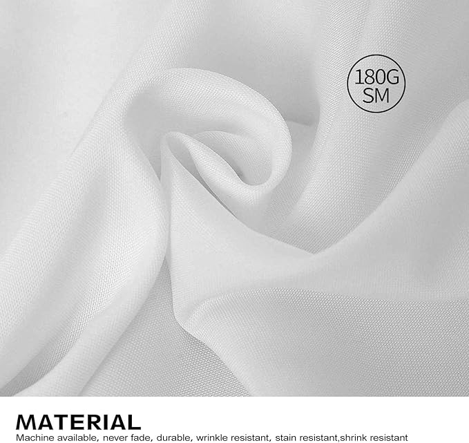 Surmente 10 Pack White Rectangle Tablecloth 90 x 156-inch Rectangular Polyester Table Cloth for Weddings, Banquets, or Restaurants-Ruum Studio Home