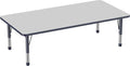 Factory Direct Partners FDP Rectangle Activity School and Classroom Kids Table (36 x 72 inch), Toddler Legs, Adjustable Height 15-24 inches - Gray Top and Navy Edge-Ruum Studio Home