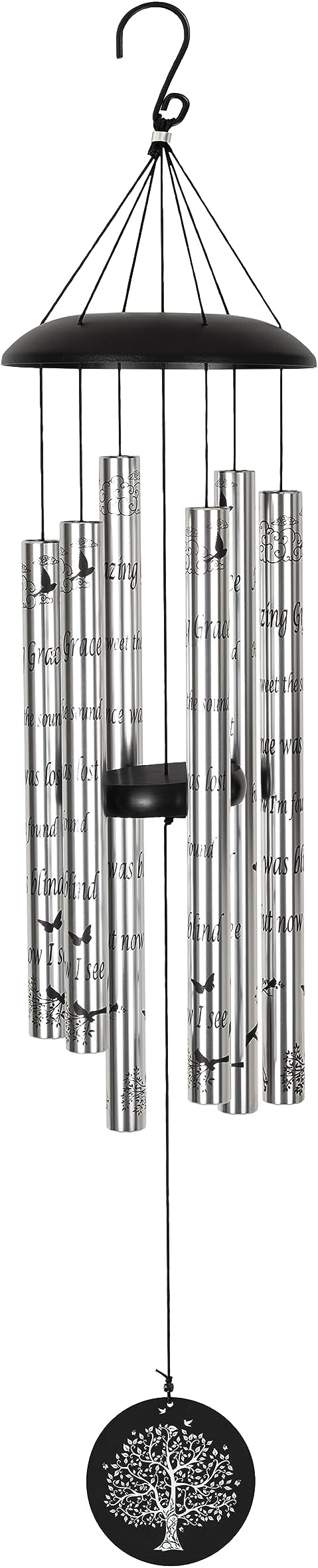 The Wind Chime CO Deep Tone Sympathy Wind Chime with 6 Andonized Aluminum Tubes Tuned Soothing Melody, Memorial Wind Chimes for Outside Decoration (Patio, Graden, Yard) 40"-Ruum Studio Home