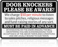 No Soliciting Sign for House Front Door - Funny Metal Tin Signs Room Decor Door Knockers Please Be Aware Warning Yard Sign, Home Bedroom Wall Art Decorations 8x12 Inch-Ruum Studio Home