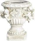 Sungmor Garden Cherub Urn Planter, Lovely Resin Angel Statue Flower Pots, Vintage European Style Planter, Rustic White Whimsy Fairy Decorative Plant Pot, Beautiful Pot for Indoor Outdoor Flowers-Ruum Studio Home