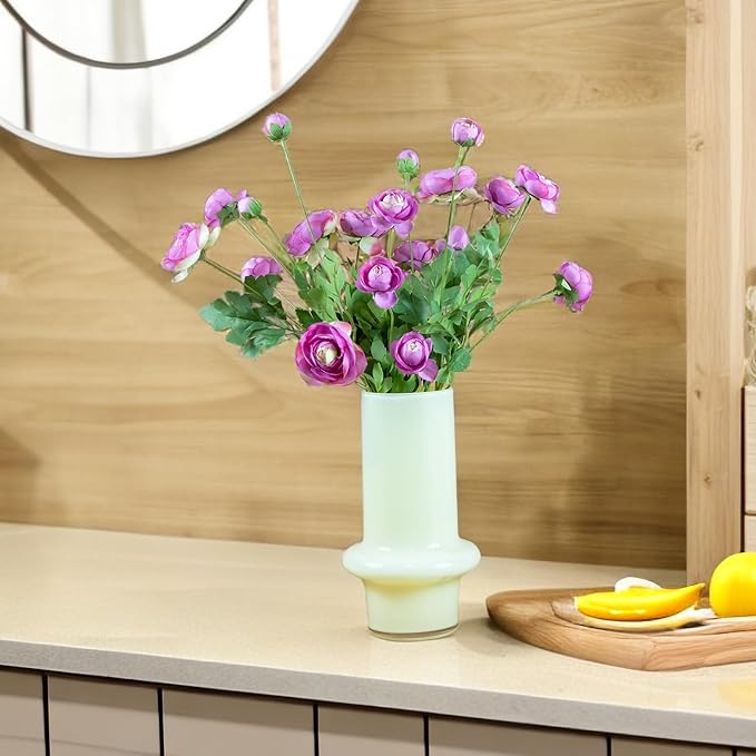 Artificial Silk Flowers Ranunculus Flower for Wedding Home Decoration 5 PCS Purple-Ruum Studio Home