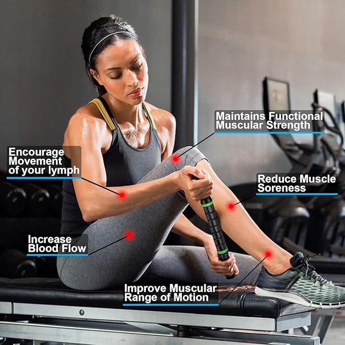 iGreely Premium Muscle Roller The Ultimate Massage Roller Stick 17 Inches Recommended by Physical Therapists Promotes Recovery Fast Relief for Cramps Soreness Tight Muscles Black-Ruum Studio Home