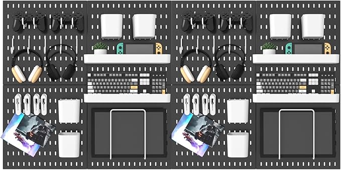 Pegboard Combination Kit, 25.2" x 50.4" Wall Mounted Storage Set with 8 Pegboards & 40 Accessories Hanging, Peg Boards Organizer-Ruum Studio Home