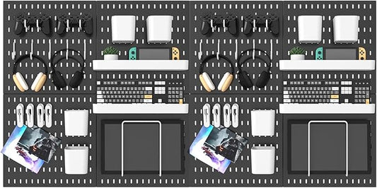 Pegboard Combination Kit, 25.2" x 50.4" Wall Mounted Storage Set with 8 Pegboards & 40 Accessories Hanging, Peg Boards Organizer-Ruum Studio Home