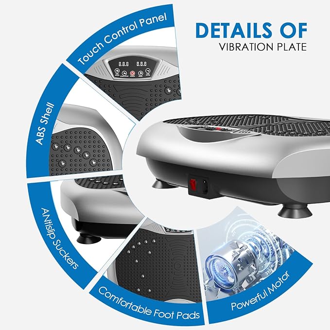 Vibration Plate Exercise Machine - Whole Body Workout Vibration Platform Lymphatic Drainage Machine for Weight Loss Home Fitness with Resistance Bands Remote-Ruum Studio Home