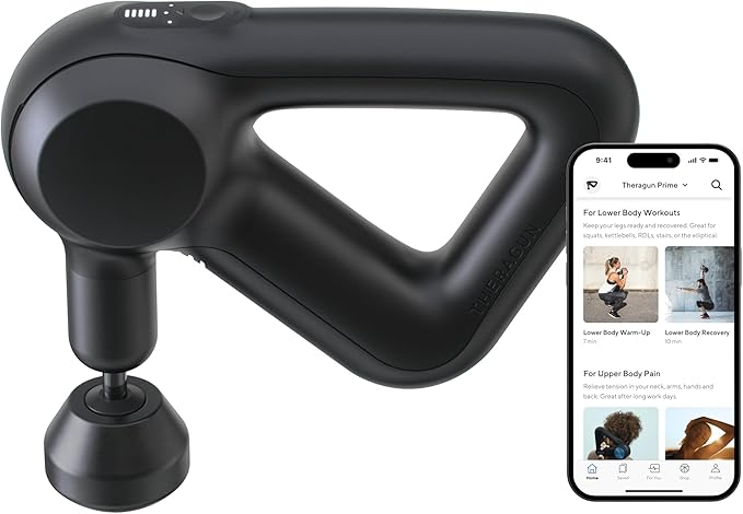 TheraGun Therabody Prime (4th Generation) - Deep Tissue Percussion Therapy Massage Gun - Bluetooth Enabled, Personal Massager for Pain Relief in Neck, Back, Leg, Shoulder and Body-Ruum Studio Home