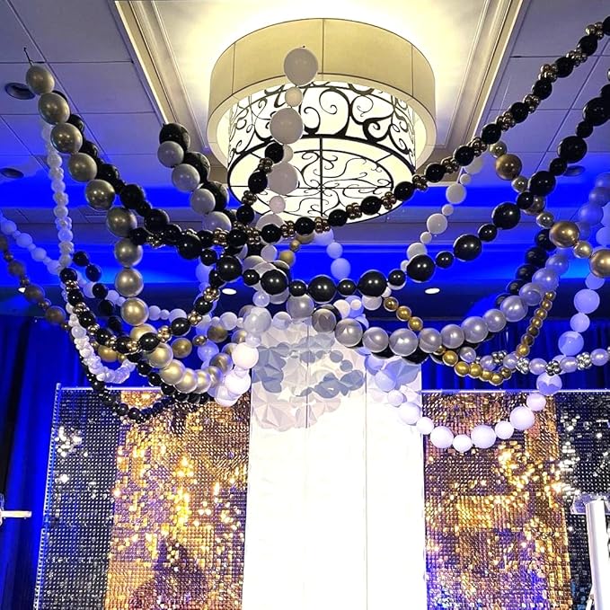 Black and White Quick Link Balloons, 100PCS Latex Linking Balloons for Making Balloon Wall Balloon Arch Balloon Chains and Wedding Birthday Baby Shower Engagement Graduation Party Decorations (6inch)-Ruum Studio Home