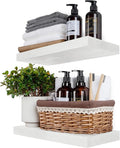 BGMG Wood Floating Shelves 18 inch,White Floating Shelves for Wall,Solid Wood Wall Shelves for Bathroom Living Room Bedroom Kitchen Farmhouse Set of 2-18x 6.7 x1.25 inch-Ruum Studio Home