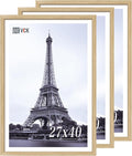 VCK 27x40 Oak Poster Frame 3 Pack, Natural Solid Wood Picture Frames, Wall Gallery Frame-Ruum Studio Home