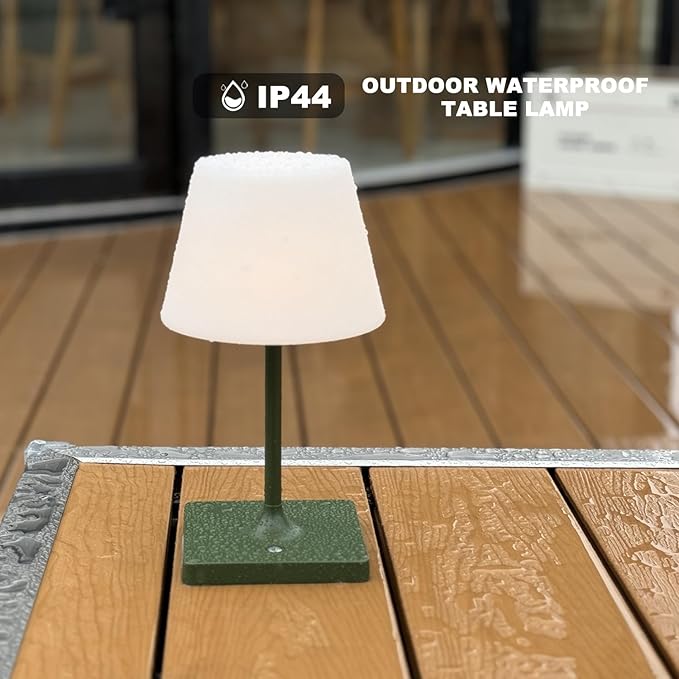 LED Cordless Table lamp Rechargeable,Outdoor Battery Operated Portable Desk lamp,Shower lamp Waterproof,4000mAh LED 3 Colors Dimmable Touch Night Lamps-Green-Ruum Studio Home