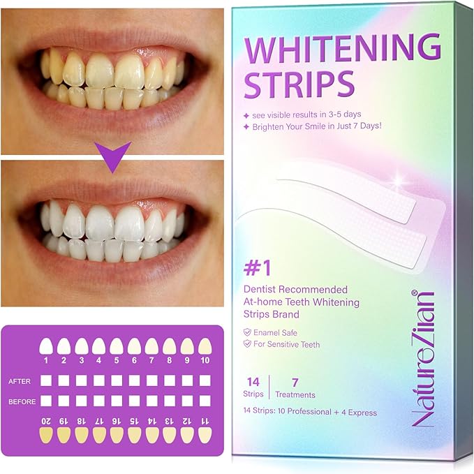 Teeth Whitening Strips,7-Day whitening Strips,Sensitive Teeth Whitener,Enamel Safe for Whiter Teeth,Deep Stains Removal,nstant Teeth Whitening Without The Harm (14pcs)-Ruum Studio Home